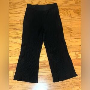 For The Republic-Black Ripped Cropped Flare Pants Size M